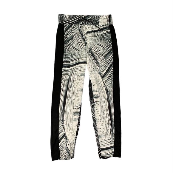 Helmut Lang Pants Womens M Medium Brushstroke Silk Slim Tuxedo Stripe Stretch - Picture 1 of 14